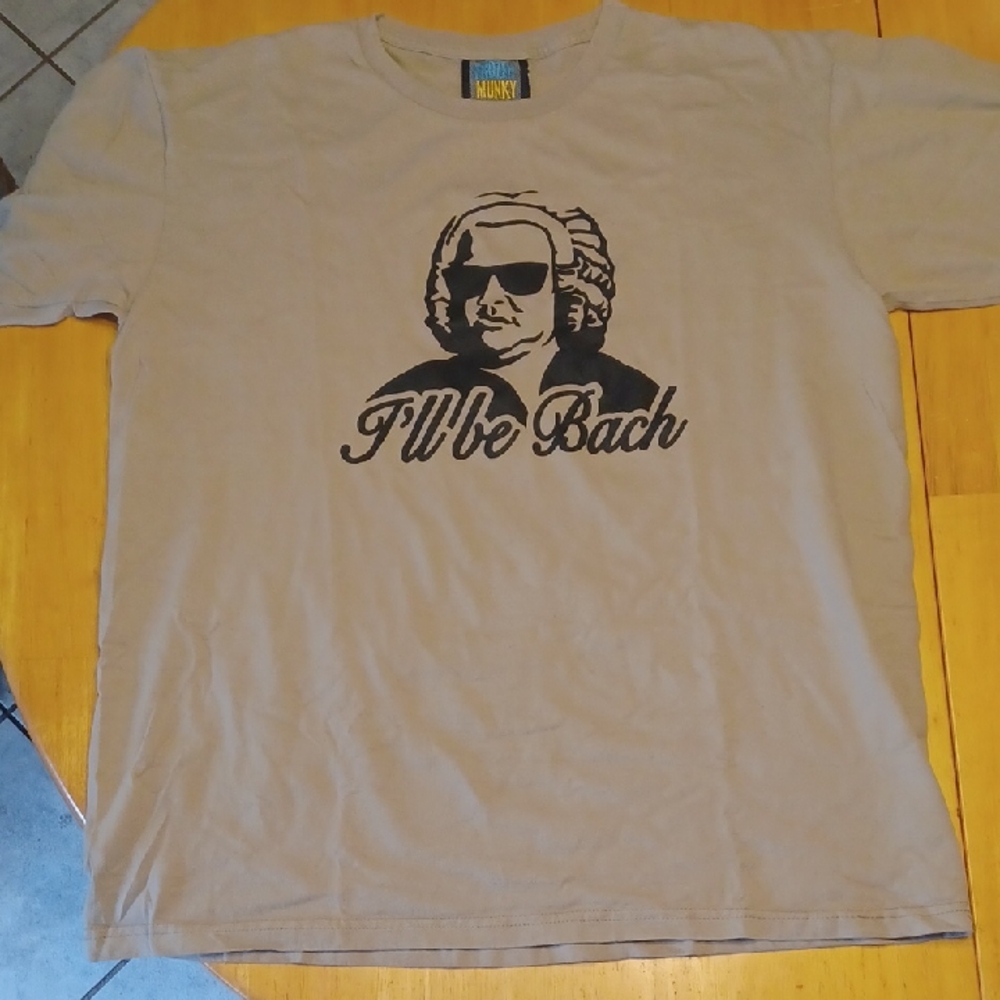 Frozen Munky Y2K Vintage-Style I'll be Bach Graphic Tee - Beige Size XL